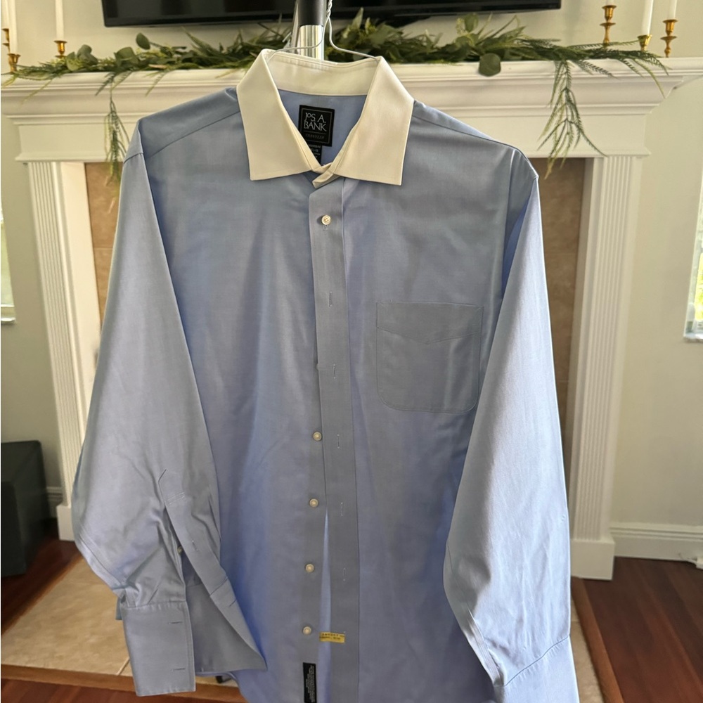 Jos. A. Bank Blue and White Dress Shirt